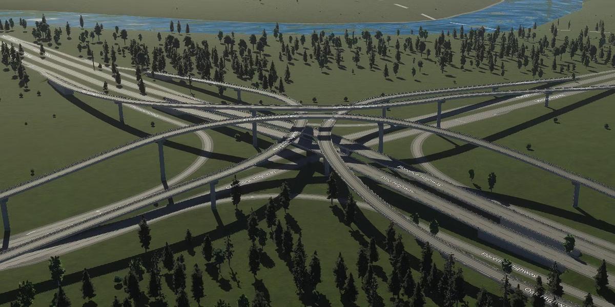 Four-Level Stack Interchange. Фото: Cities: Skylines 2