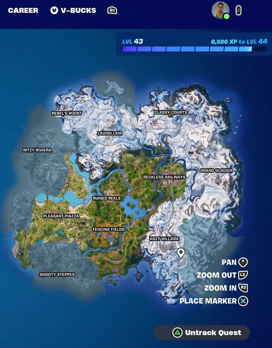 Локации на поиск предметов. Фото: Fortnite