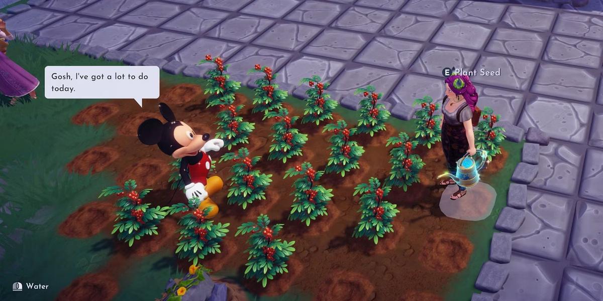 Выращивание семян рубиновой чечевицы в игре. Фото: Disney Dreamlight Valley