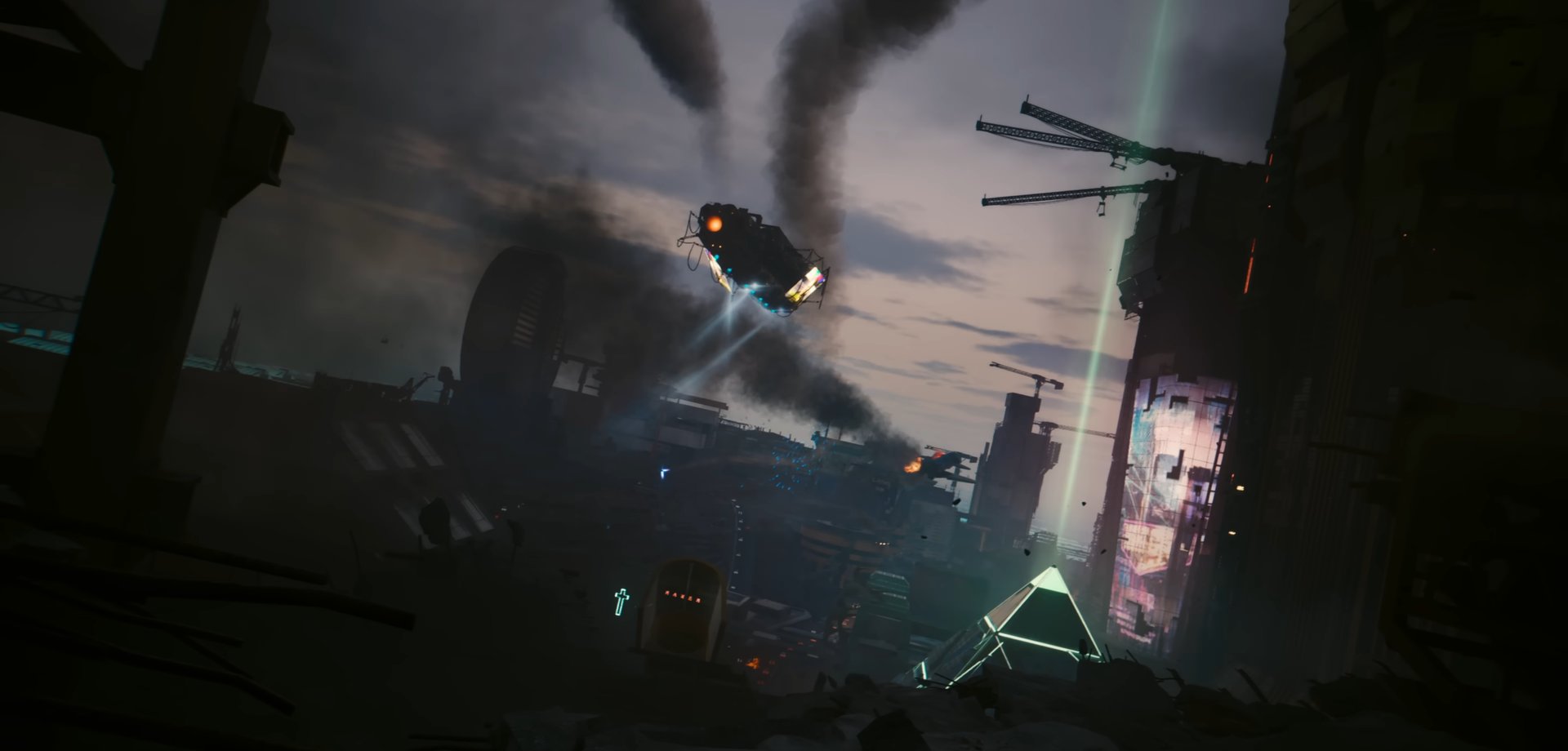 Мир столкновений. Фото: Cyberpunk 2077