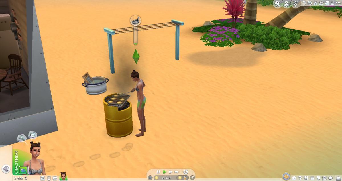 Vaření v přírodě. Foto: The Sims 4