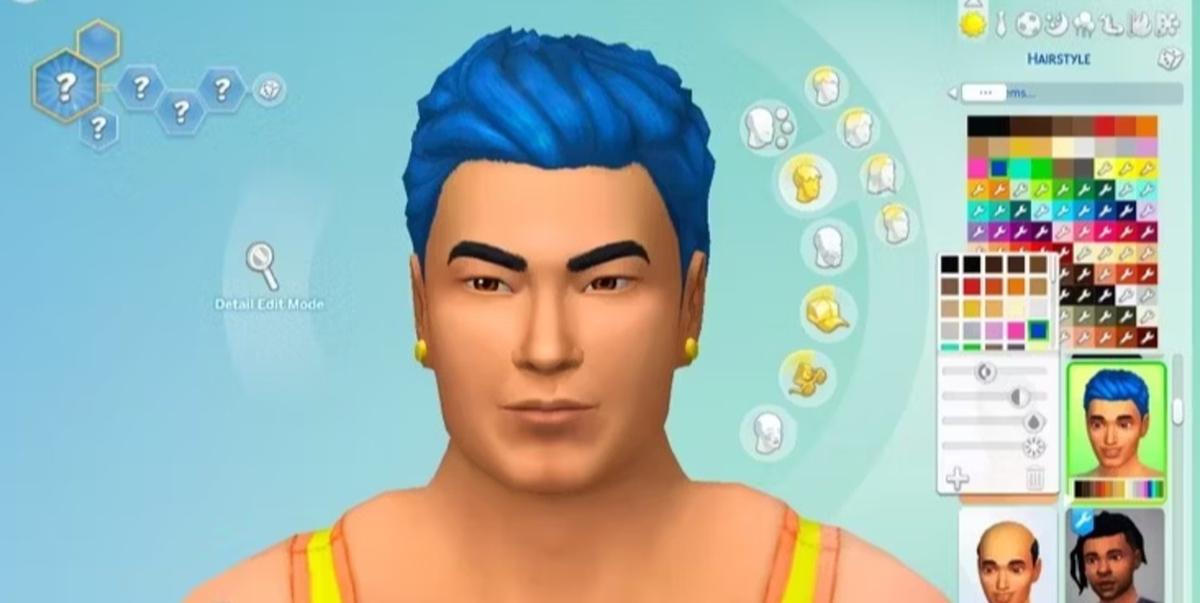 Nastavení barevné palety v editoru. Foto: The Sims 4