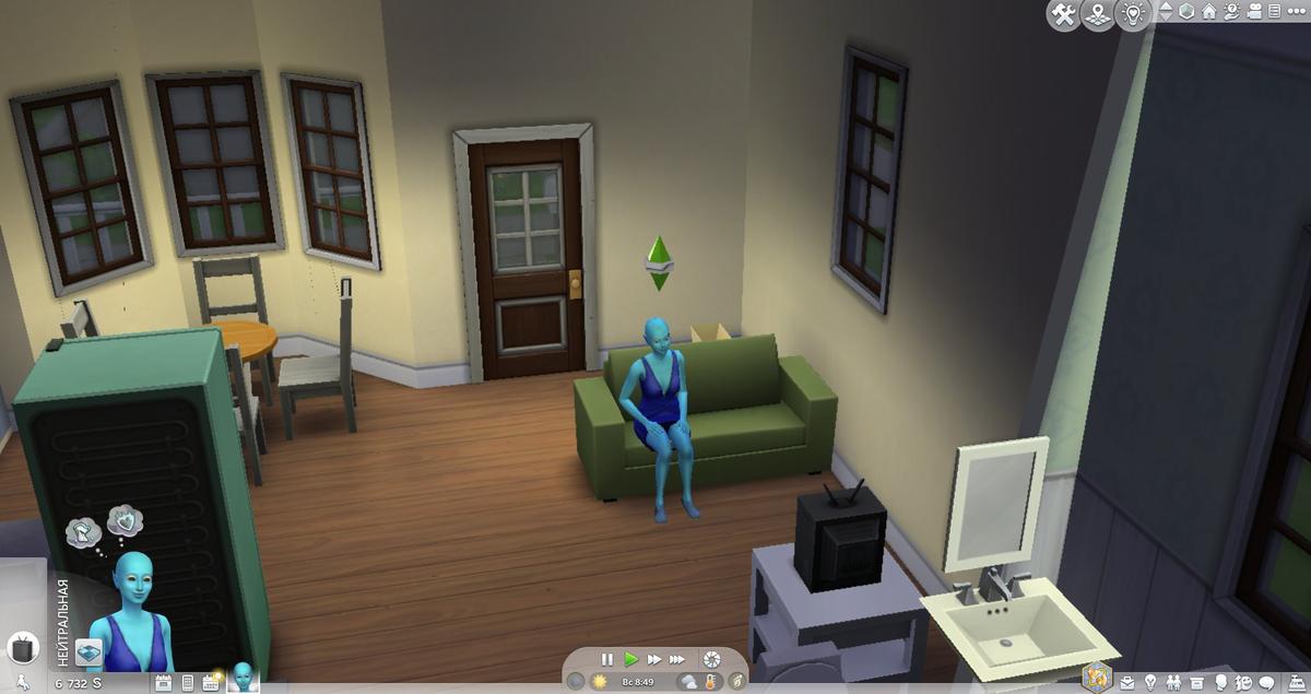 Sedí. Foto: The Sims 4