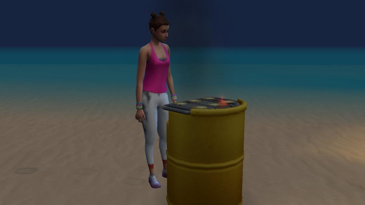 Grilování venku v Simově výzvě. Foto: The Sims 4