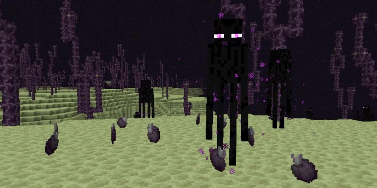 Постройте ферму в конце для Horde Enderman XP. Фото: Minecraft