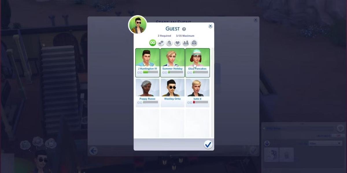 Pozvání hostů. Foto: The Sims 4