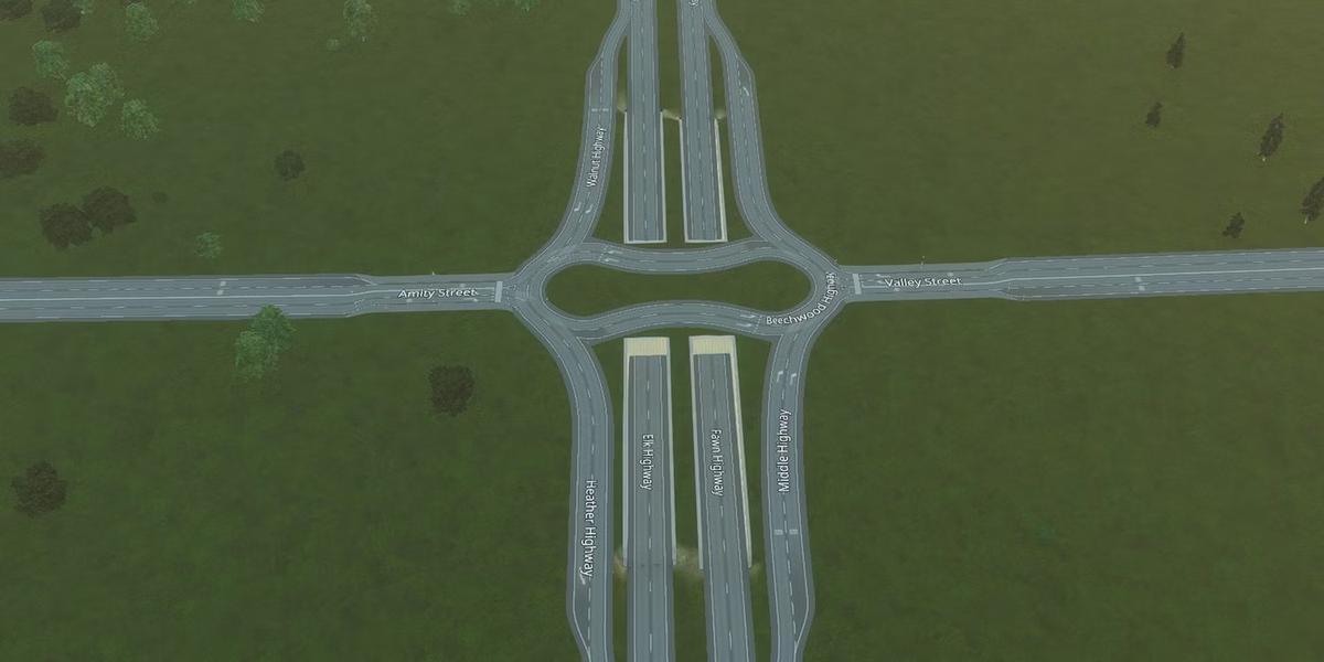 Teardrop Roundabout. Фото: Cities: Skylines 2