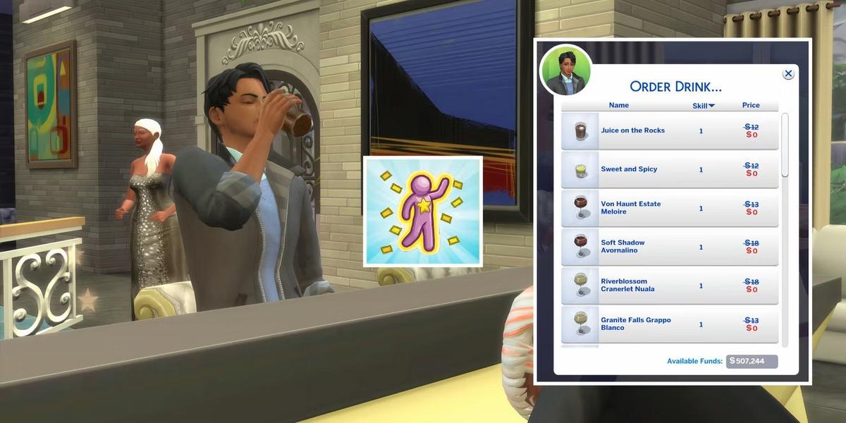 Использование славы в обмен на бесплатное развлечение. Фото: The Sims 4