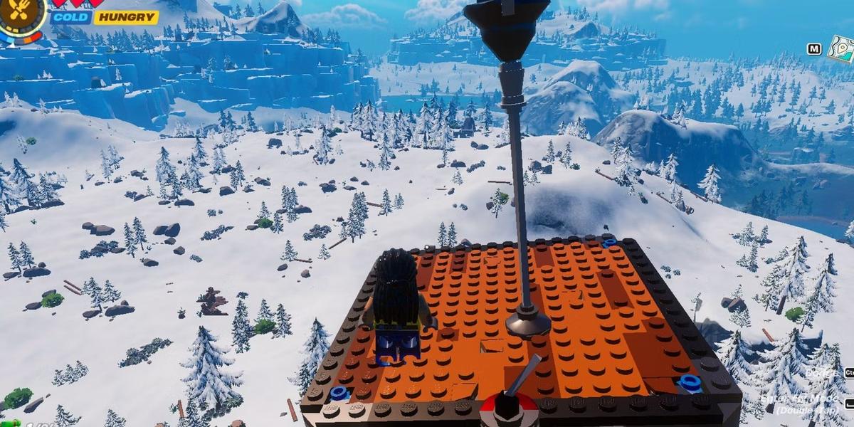 Позволяет игрокам взглянуть на свой мир с высоты птичьего полета. Фото: LEGO Fortnite